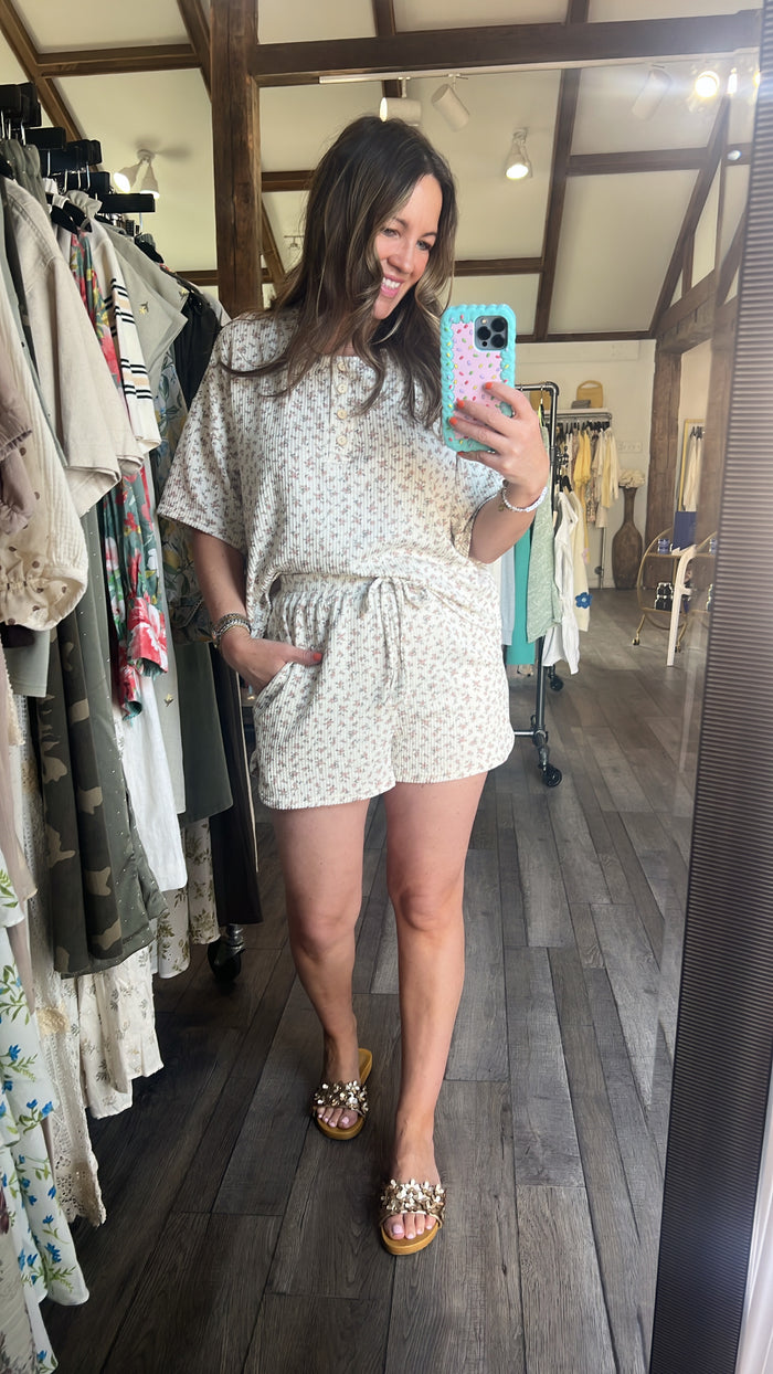 Mocha Floral Lounge Set
