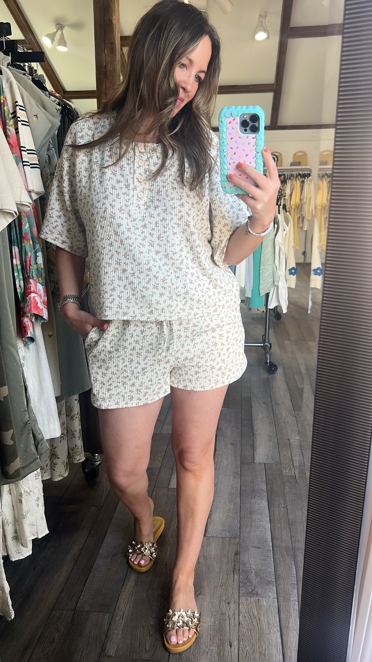 Mocha Floral Lounge Set
