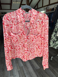 Vivienne Floral Print Crimson Crush Top