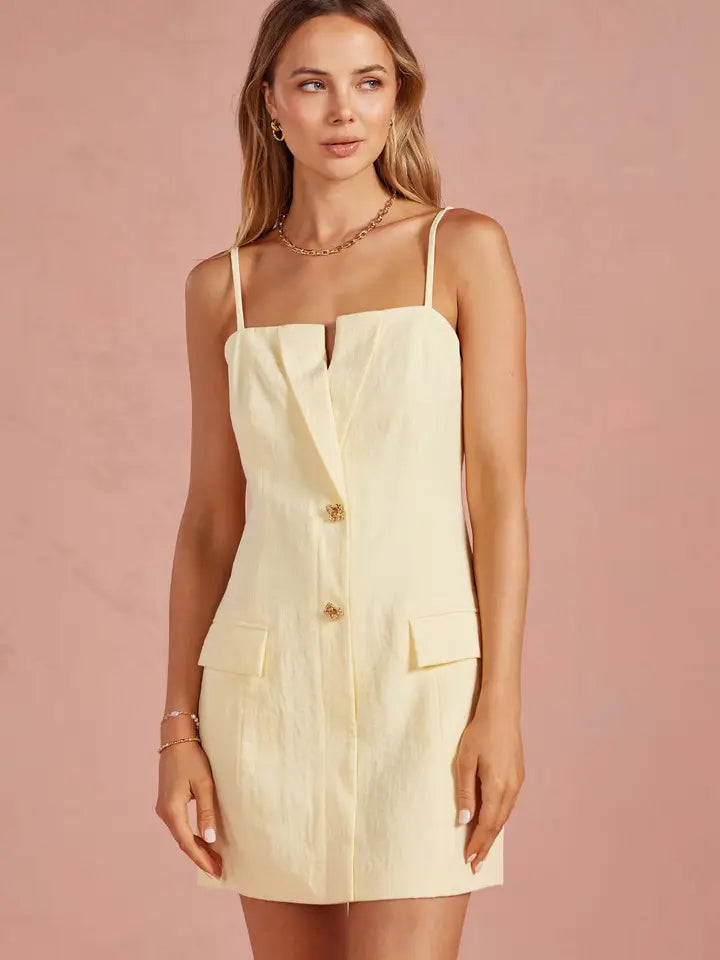 Yellow Tailor Mini Dress