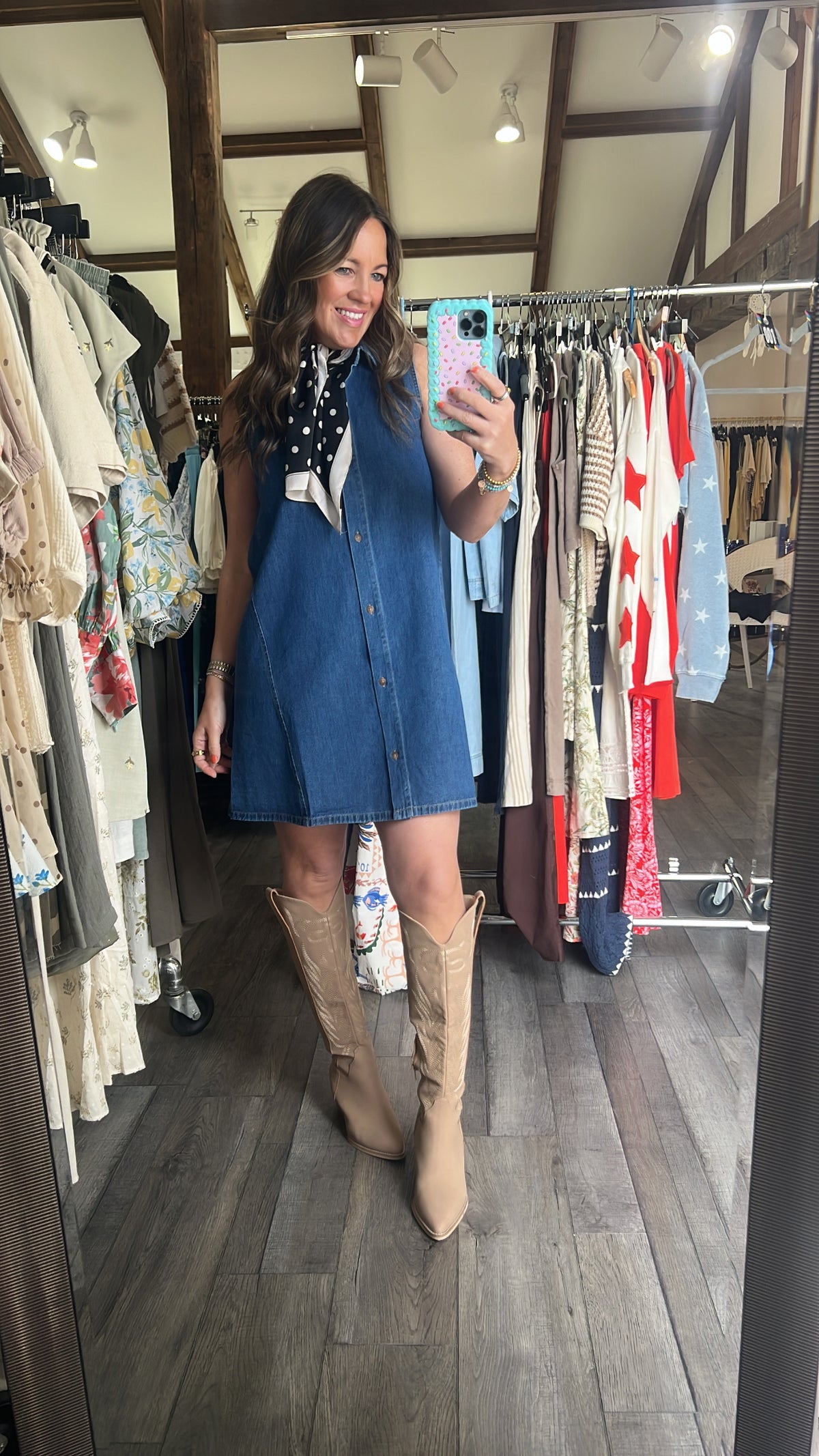 New Day Denim Mini Dress Deep Water