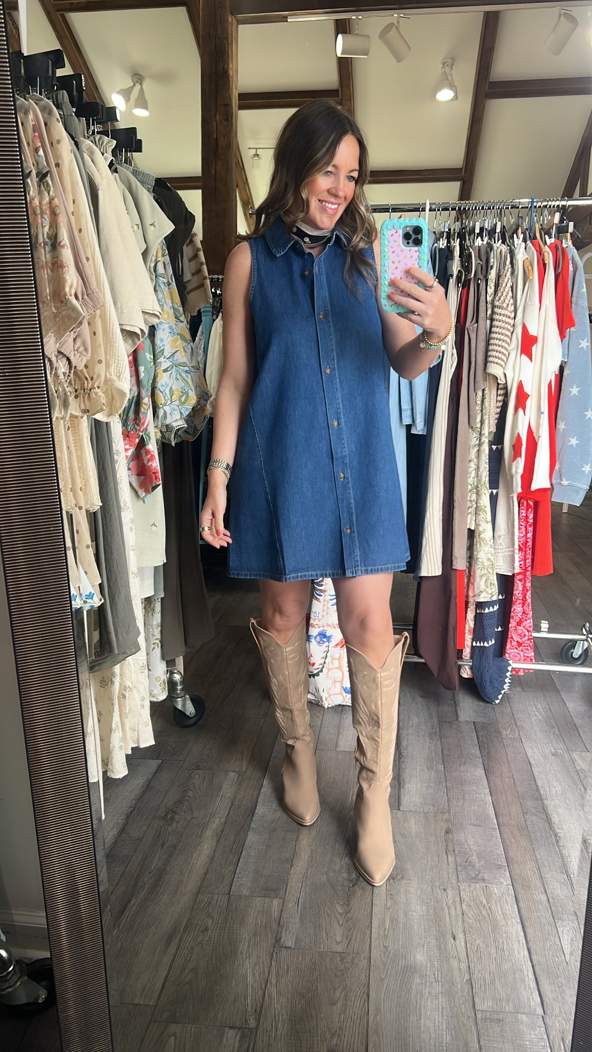 New Day Denim Mini Dress Deep Water