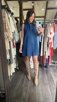 New Day Denim Mini Dress Deep Water