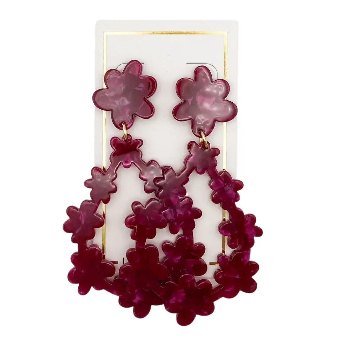 Bianca Flower Earring-pinot noir