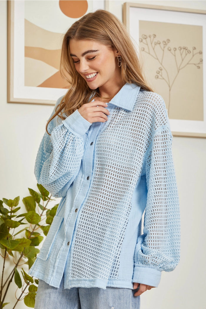 Blithe Baby Blue Pocket Button Down