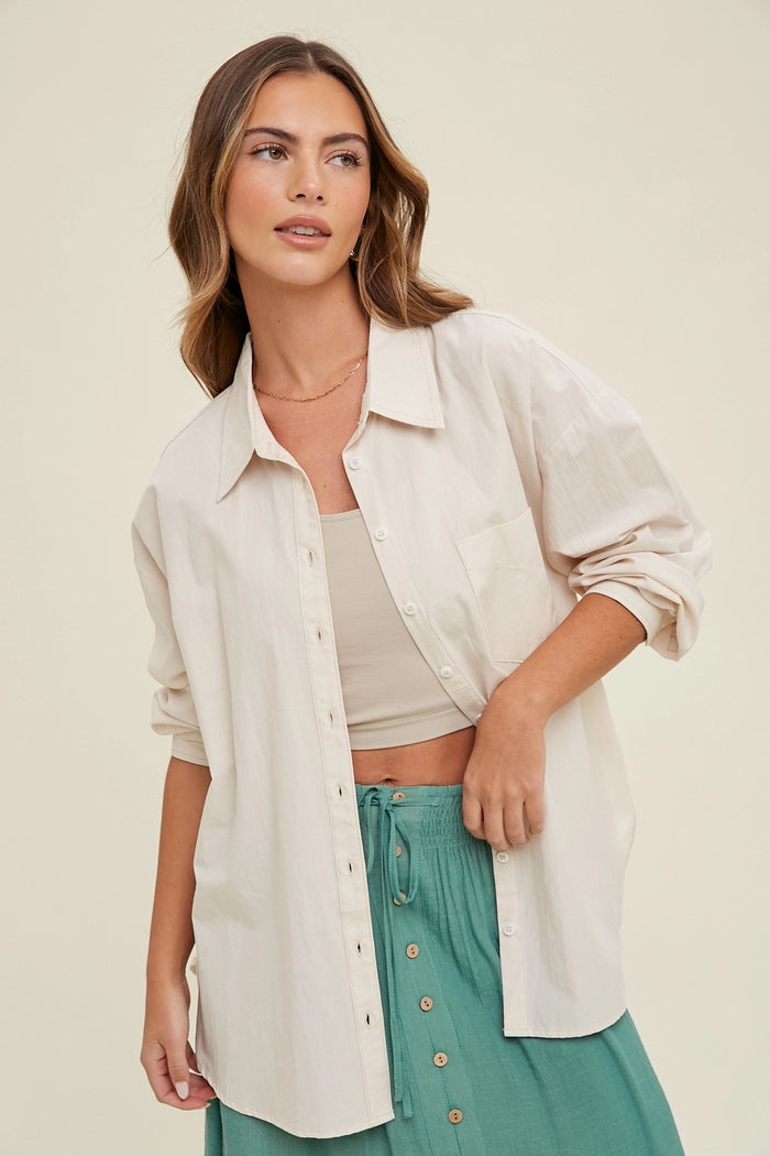 Bone Button Down Top