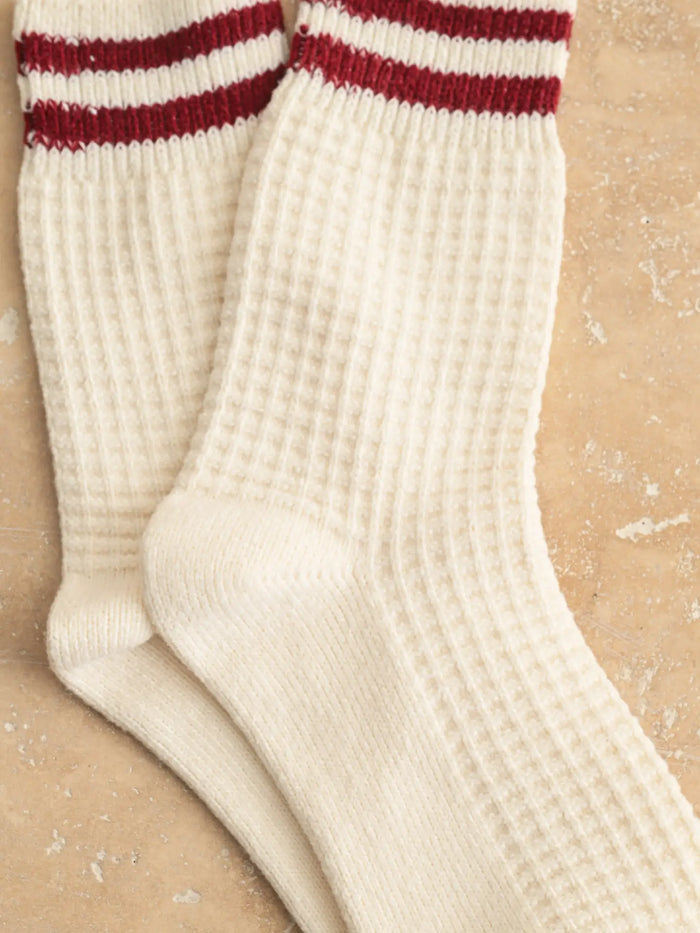 Waffle Pattern Striped Socks