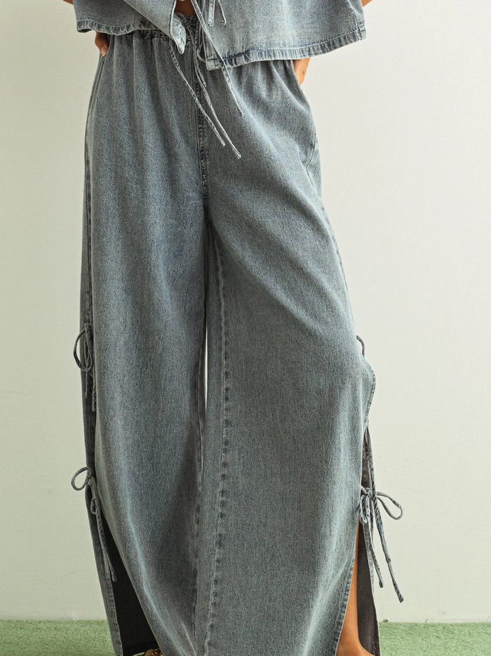 Denim Tied On Side Pants