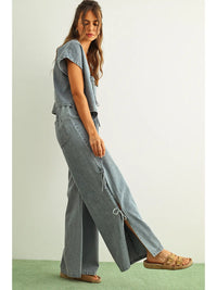 Denim Tied On Side Pants