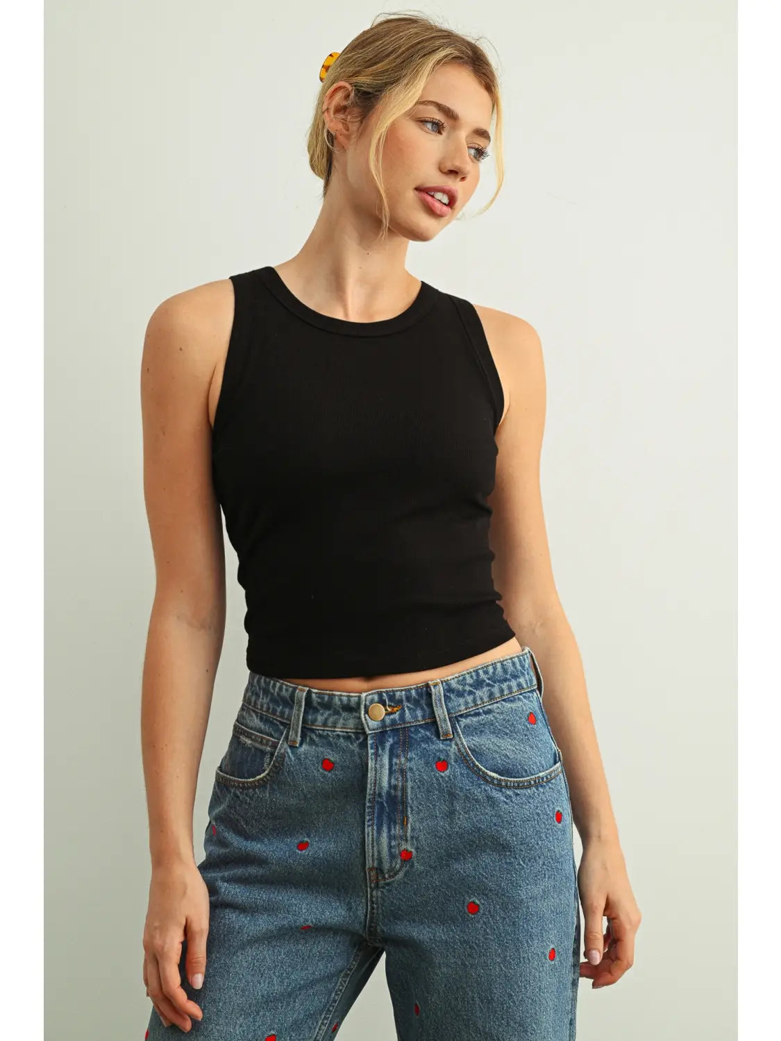 Bra Padded Sleeveless Ribbed Top