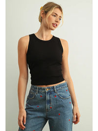 Bra Padded Sleeveless Ribbed Top