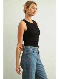 Bra Padded Sleeveless Ribbed Top