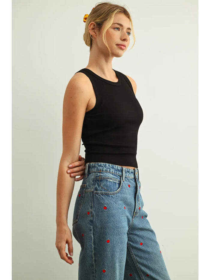 Bra Padded Sleeveless Ribbed Top
