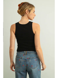 Bra Padded Sleeveless Ribbed Top
