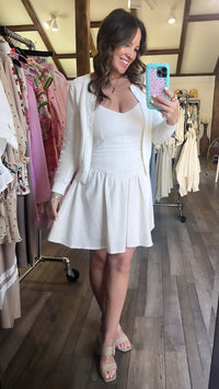 Natural Element Linen Waist Mini Dress