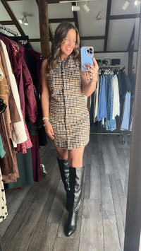 Chestnut Check Dress