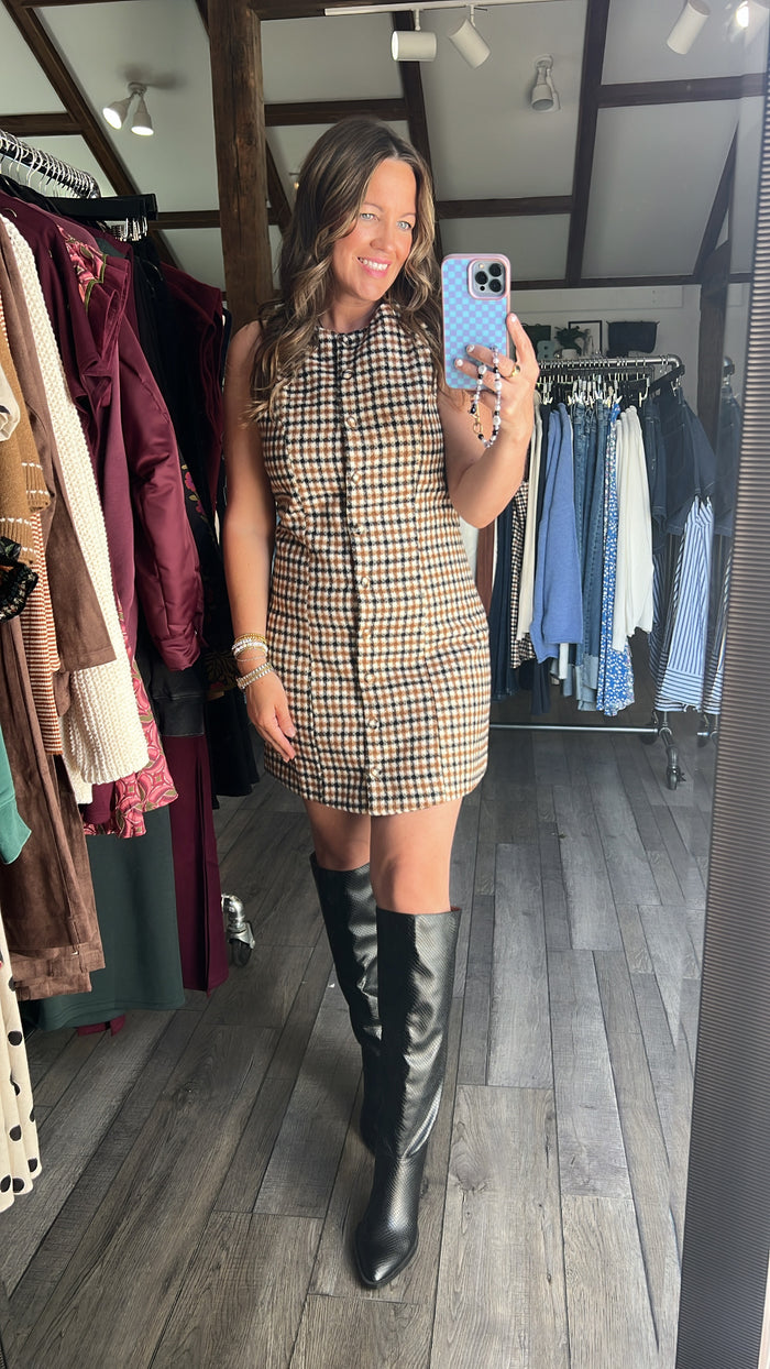 Chestnut Check Dress