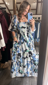 Ink & Swirl Smocked Bodice Dress