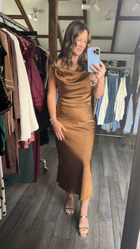 Draped in Desire Dress with Brooch