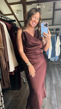 Draped in Desire Dress with Brooch