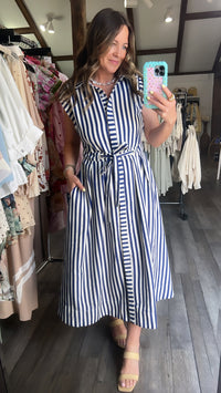 Sail With Me Navy Stripe Dress
