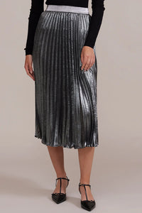 Adeline Pleated Silver Skirt