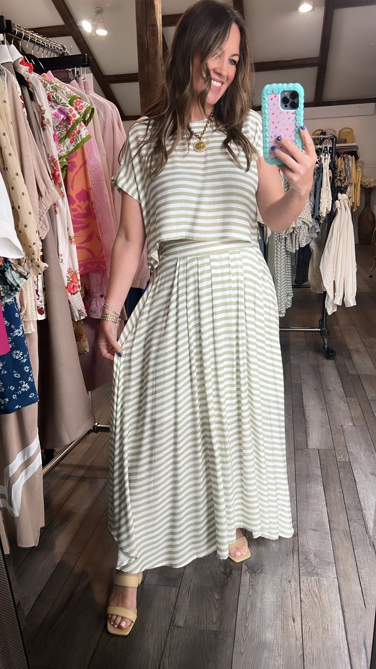 Light Olive Stripe Set
