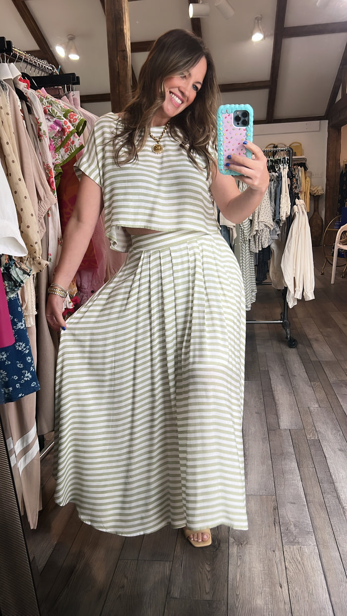 Light Olive Stripe Set