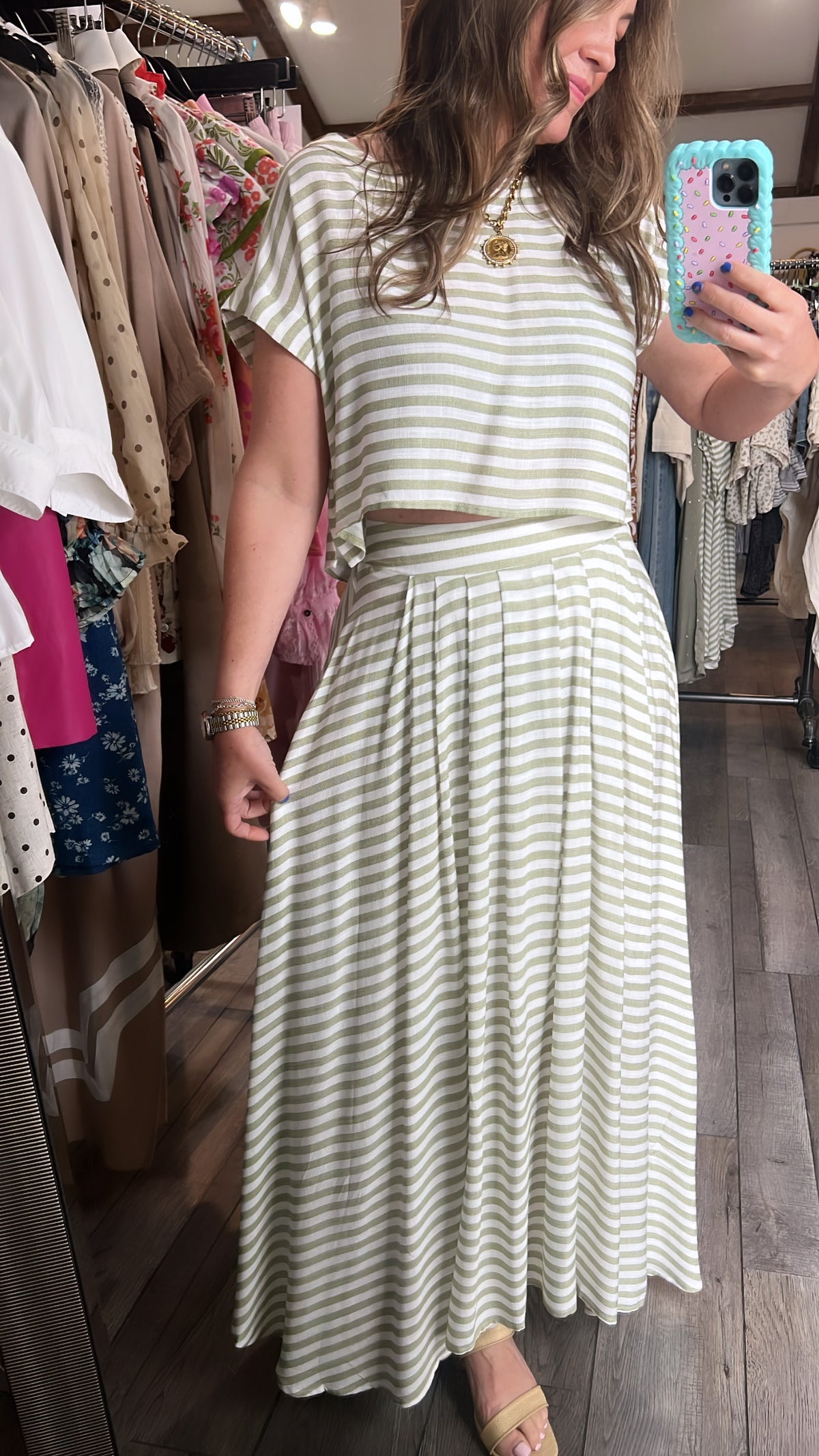 Light Olive Stripe Set
