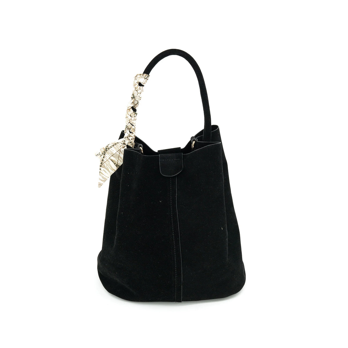 Savannah Suede Bucket Bag Black