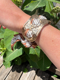 Wavy Cuff Scarf Bracelet Brown