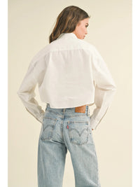 Wren White Cropped Button Down