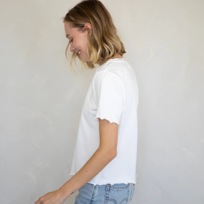 Lettuce Trim White Tee