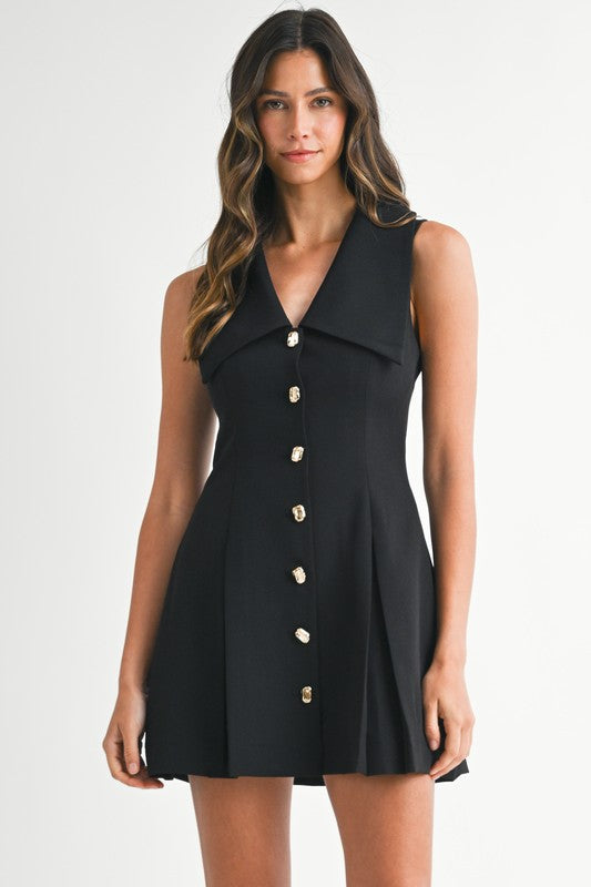 black peter pan collar dress Bianca Black Peter Pan Collar Mini Dress