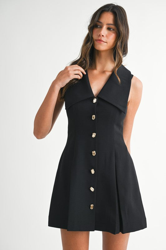 Bianca Black Peter Pan Collar Mini Dress