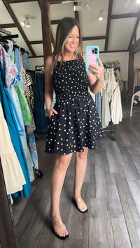 Penny Polka Dot Smocked Mini Dress