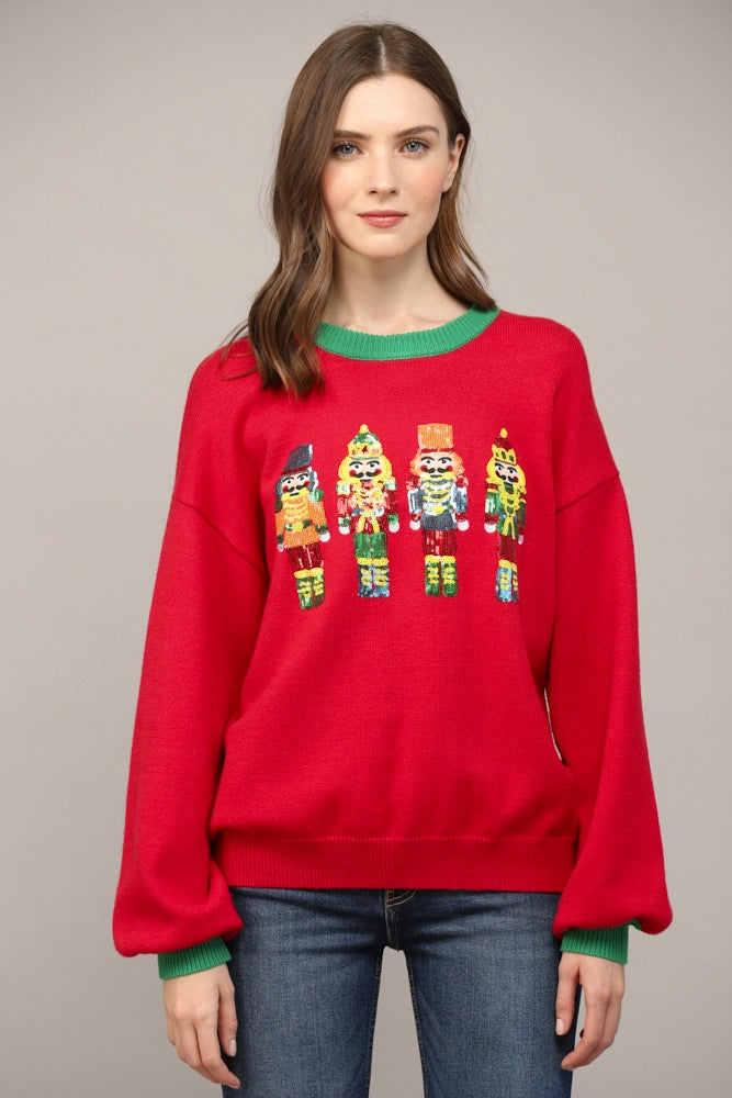 Sequin Nutcracker Sweater