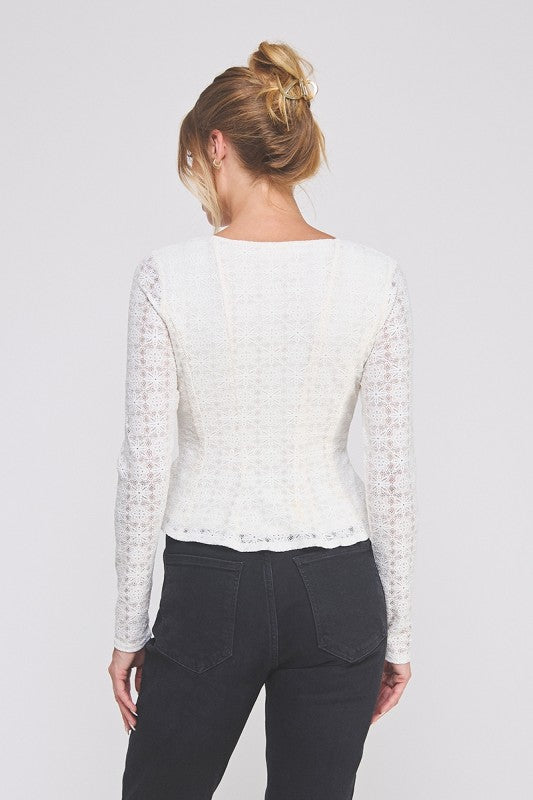 Kiara Knit Square Neck Peplum Top
