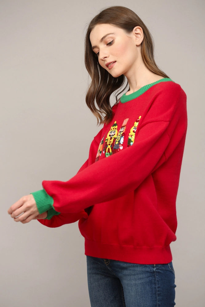 Sequin Nutcracker Sweater