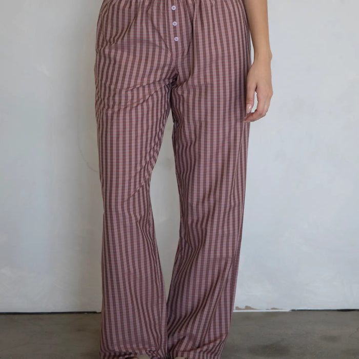 Rust Plaid Boxer Pants