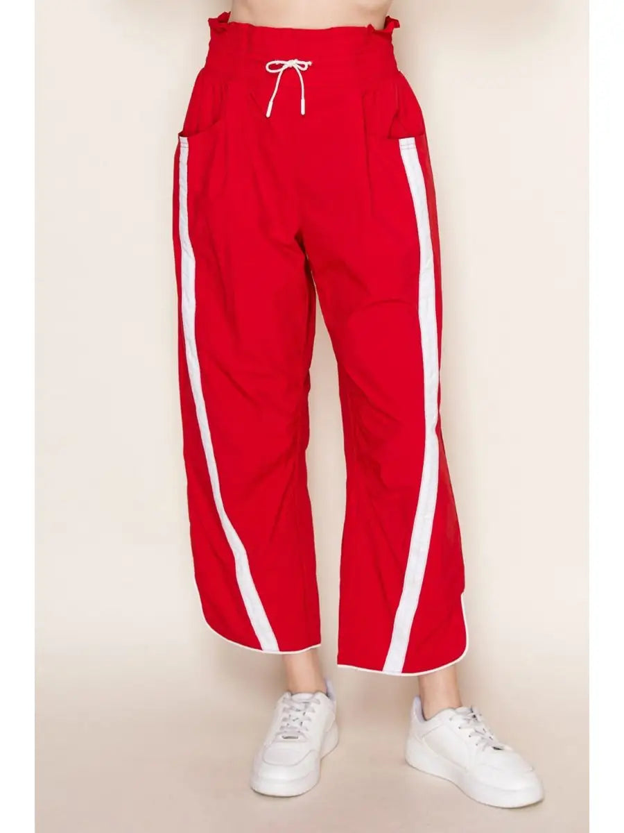 Rooting for Buffalo Red Windbreaker Contrast Pants