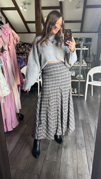 Penny Plaid Black Skirt