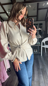 Shyla Striped Side Tie Blouse