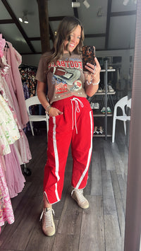 Rooting for Buffalo Red Windbreaker Contrast Pants