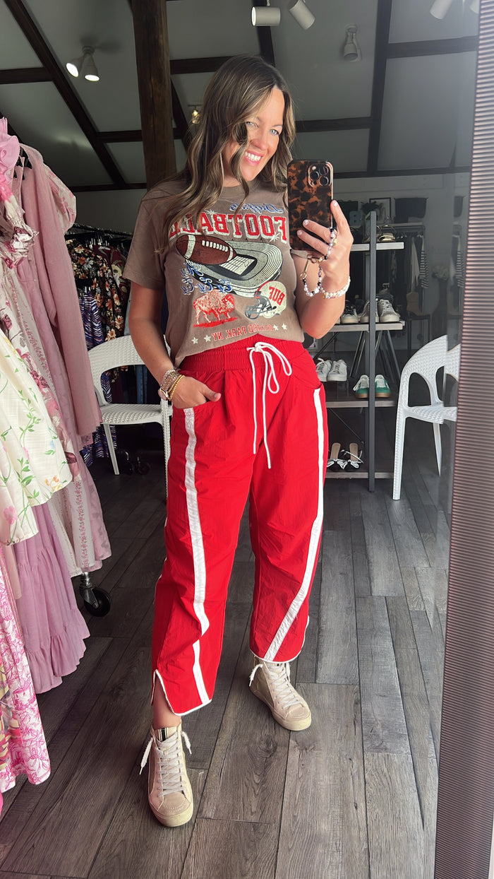 Rooting for Buffalo Red Windbreaker Contrast Pants