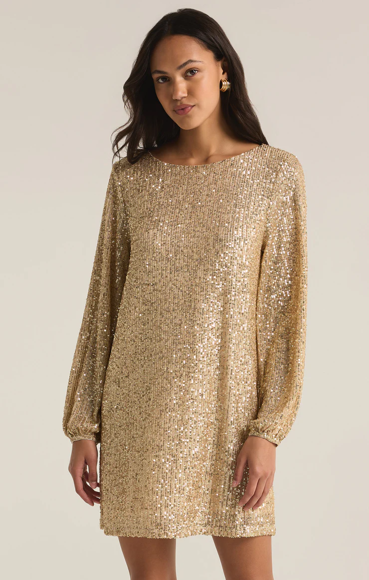 Andromeda Champagne Sequin Dress