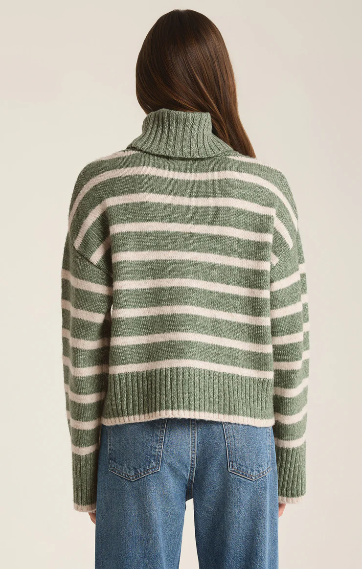 Josephine Stripe Sweater Palm Green