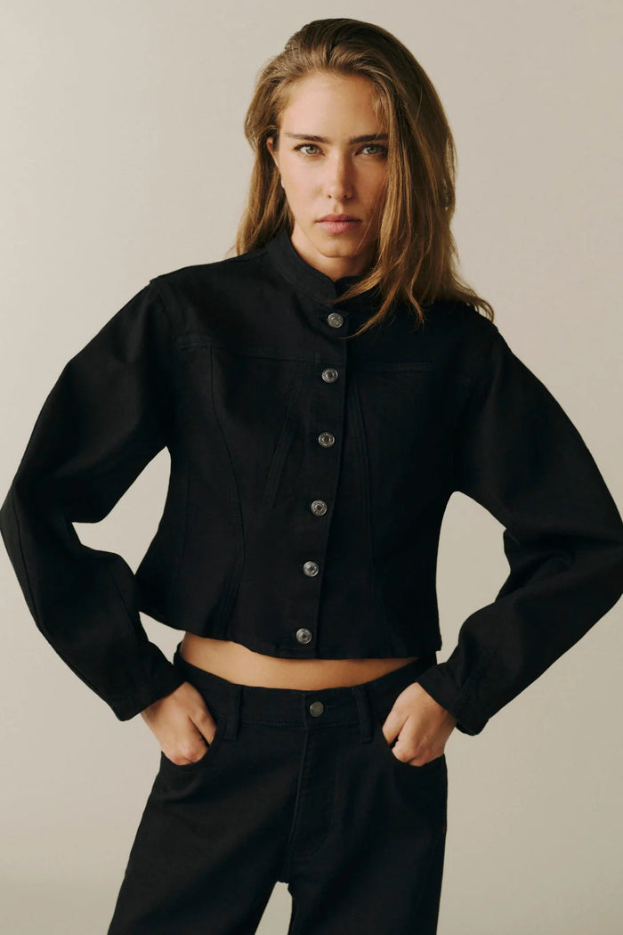 The Downtown Black Denim Jacket
