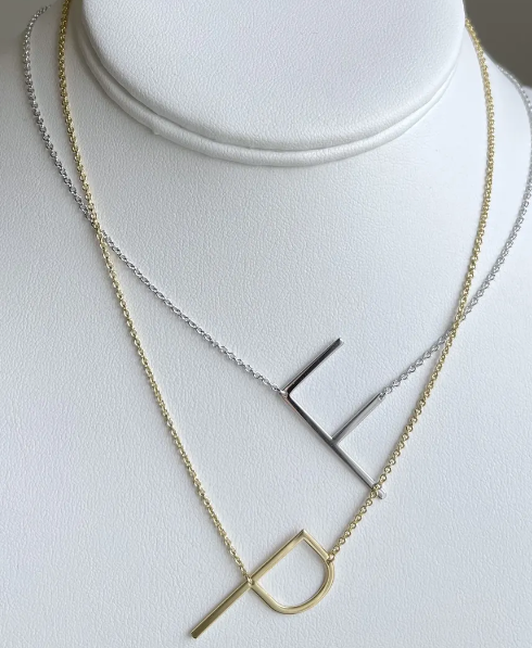 Sideway Initial Necklace