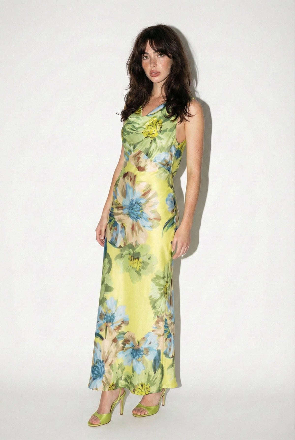 Skylar Floral Drape Neck Maxi Dress